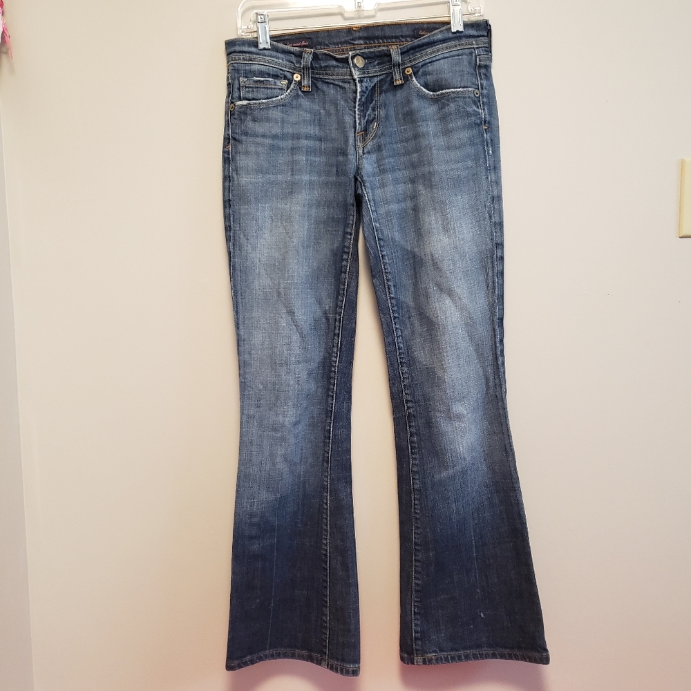 CoH Naomi #065 Low Rise Flare Jeans Distressed Blue Bell Bottoms Size 27